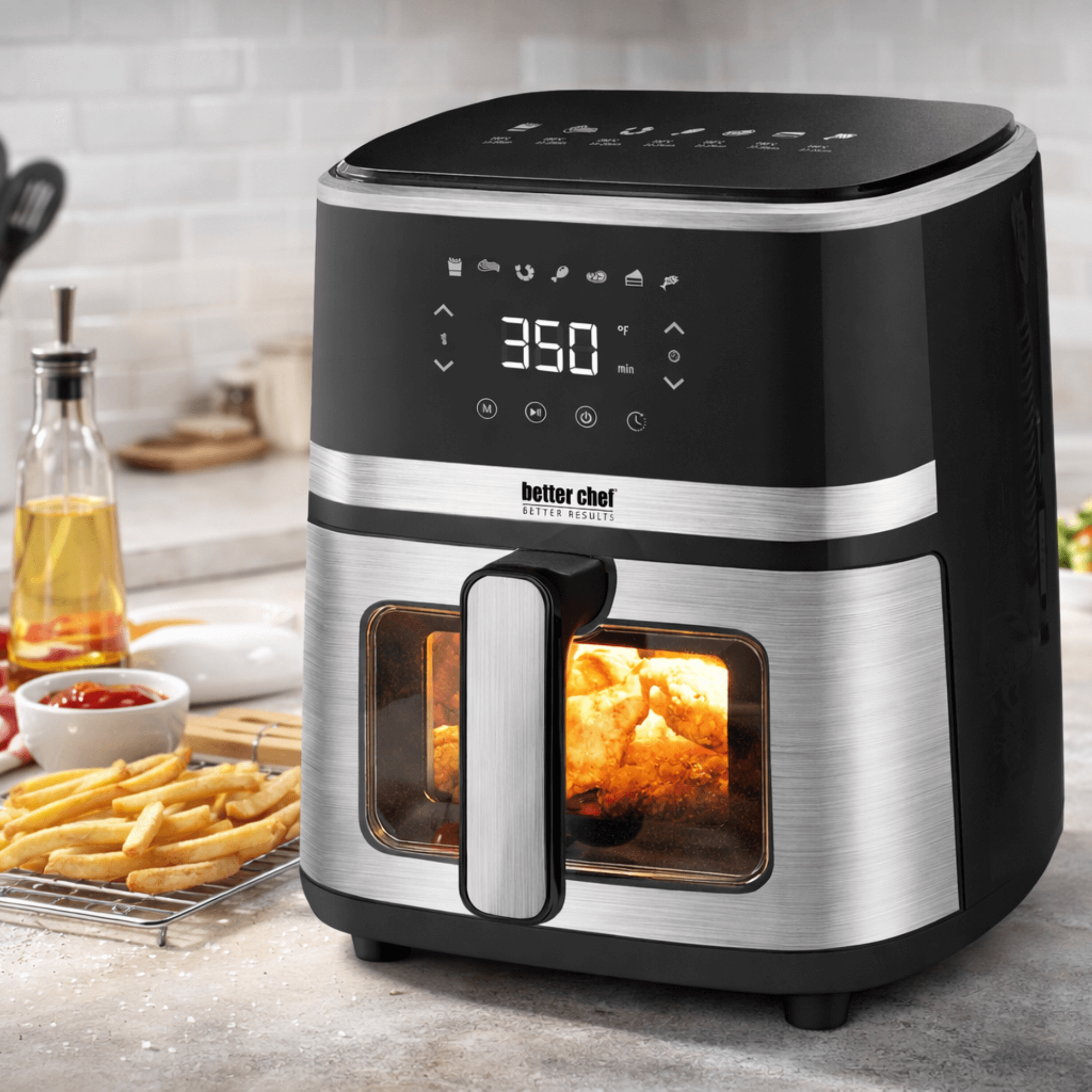 Better Chef Stainless Steel 5L Digital Display Air Fryer-Everyone's Marketplace