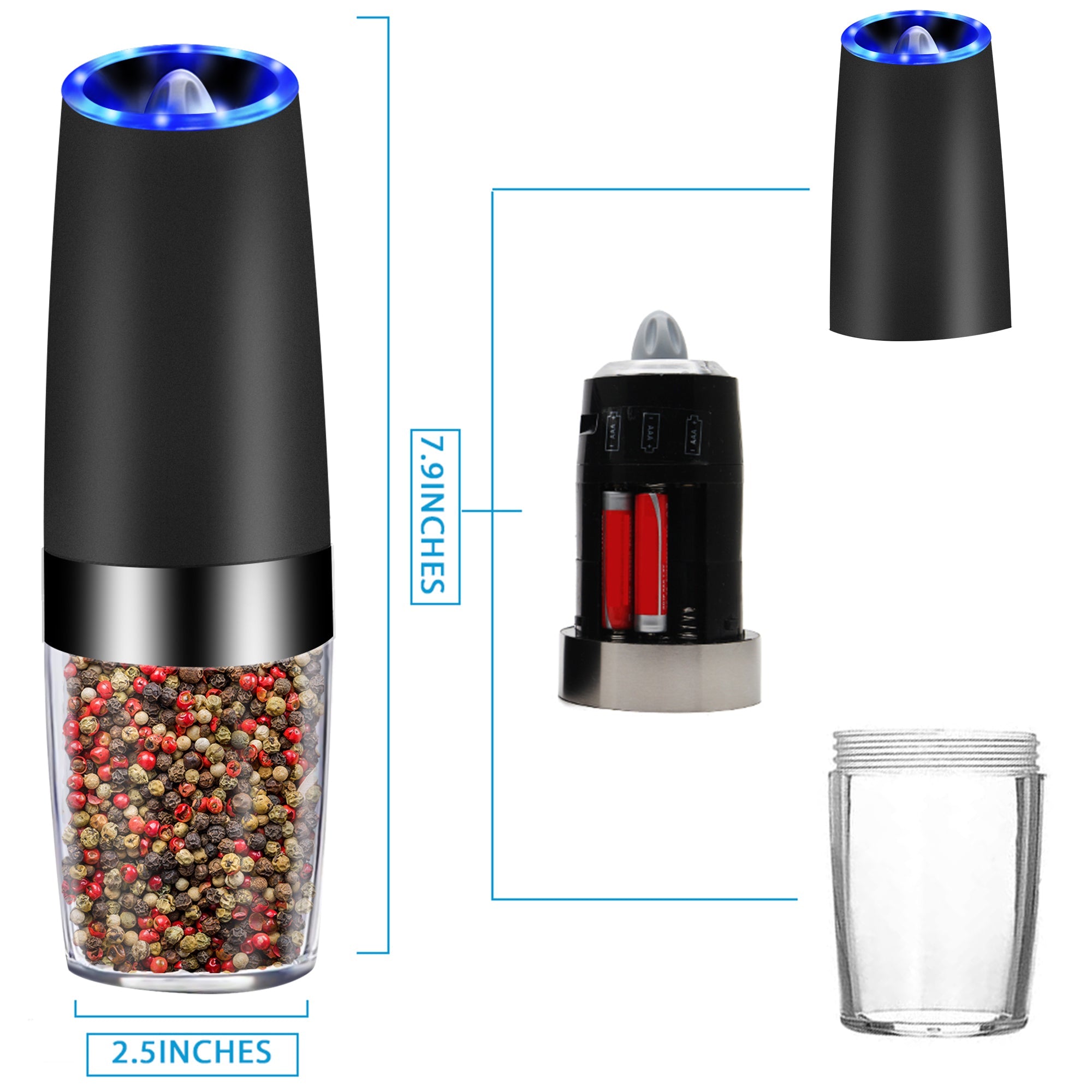 Electric Gravity Sensor Automatic Pepper Grinder Kitchen Tools-Everyone's Marketplace