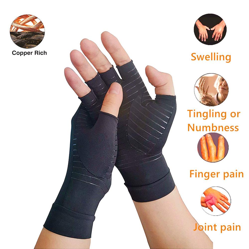 Compression Arthritis Glove Unisex Joint Pain Relief Half Finger Brace-Everyone's Marketplace