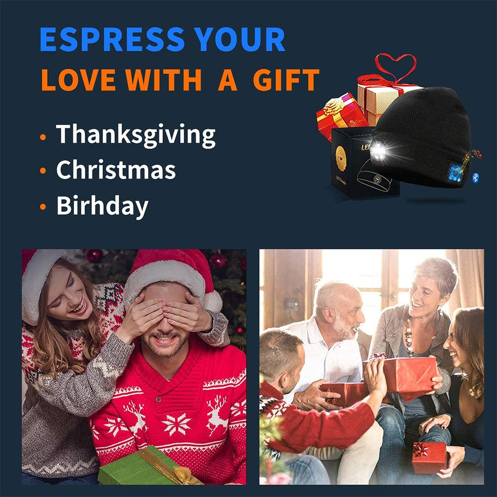 Wireless Bluetooth LED Hat with Music Speakers Light Winter Gift-Everyone's Marketplace