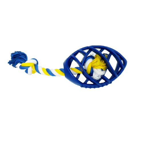 Rubber Football Dog Chew Toy with Tug Rope - Great for Active Dogs -Everyone's Marketplace