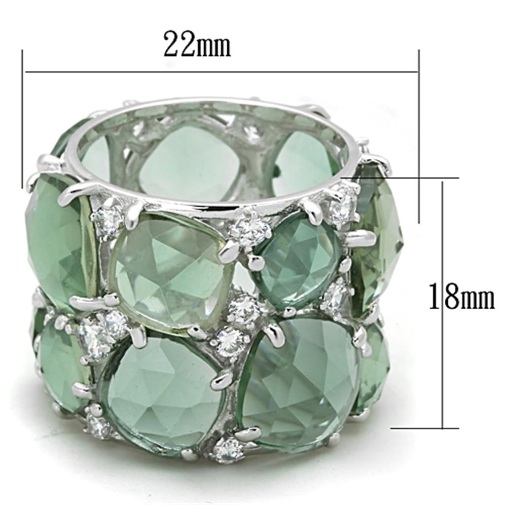LOS764 - Rhodium 925 Sterling Silver Ring with Synthetic Synthetic-Everyone's Marketplace