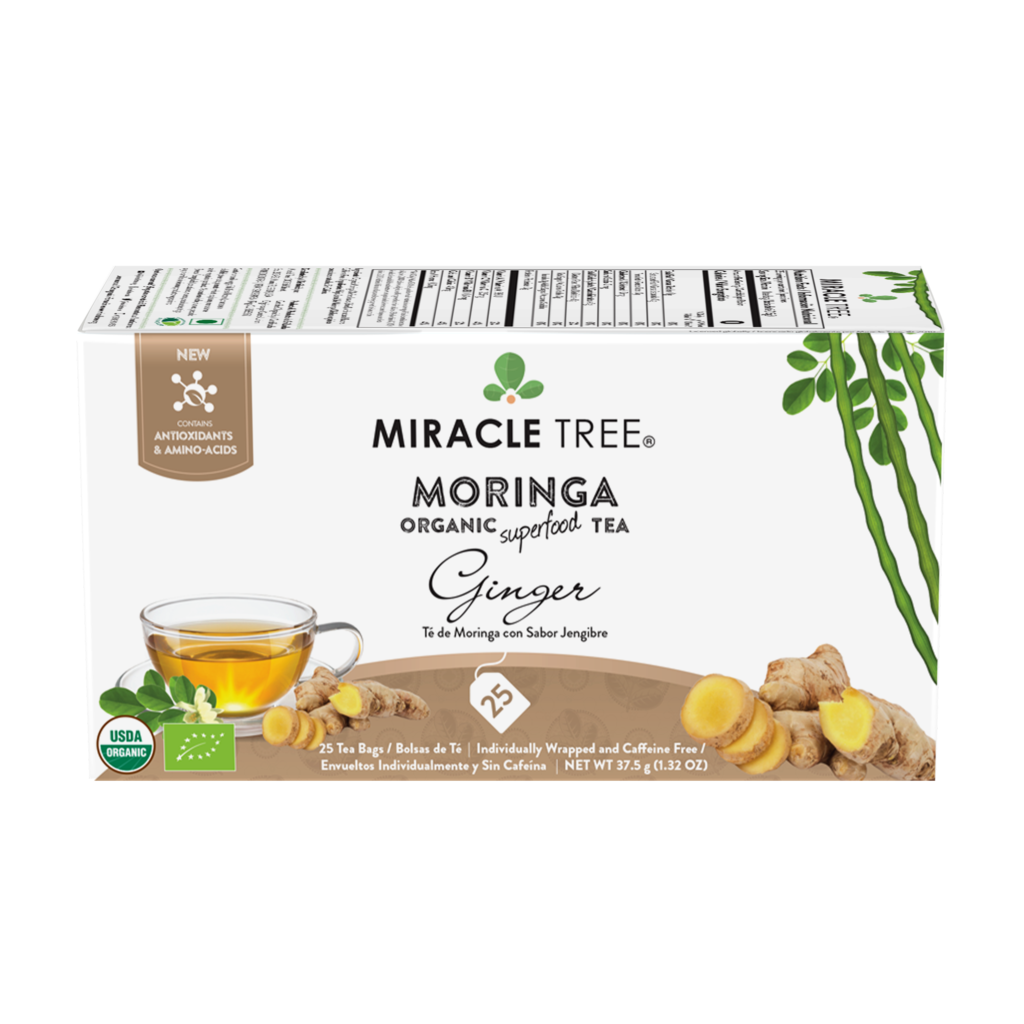 Miracle Tree's Organic Moringa Tea, Ginger-Everyone's Marketplace