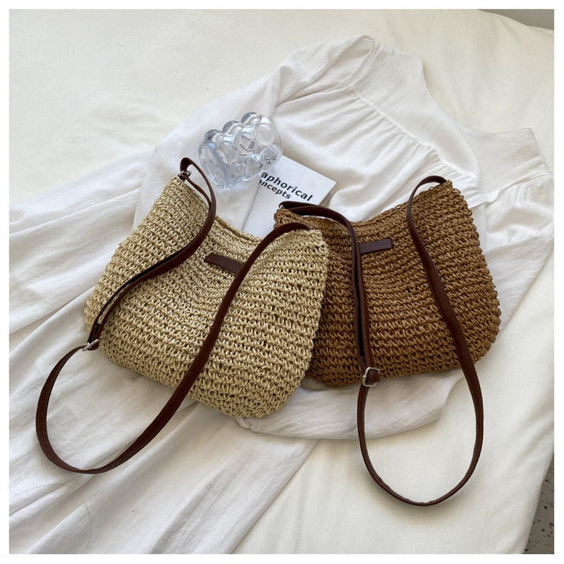 Casual Summer Shoulder Straw Bag-Everyone's Marketplace