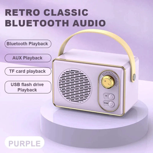 Retro Mini Wireless Bluetooth Speaker with Knob Adjustment-Everyone's Marketplace