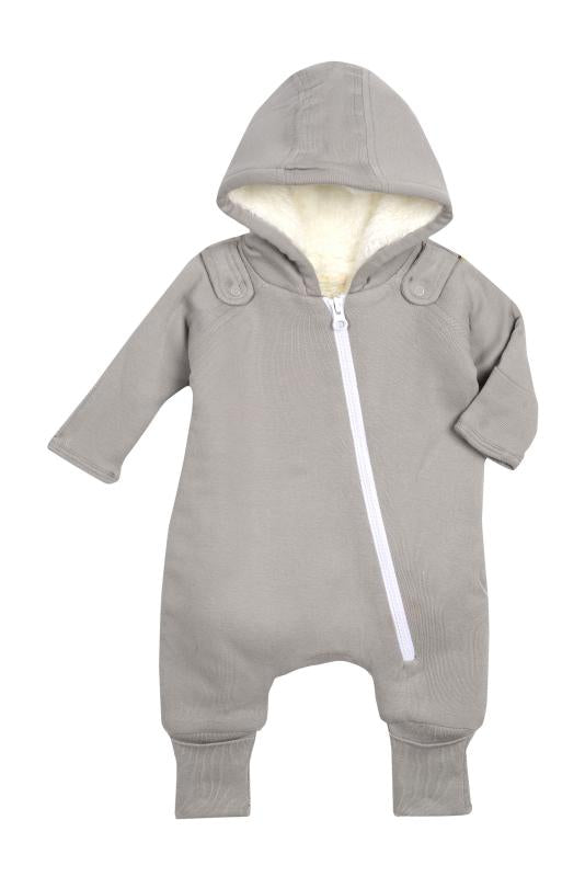 Smart Cuddly Jumpsuit + Bib - Gray-Everyone's Marketplace