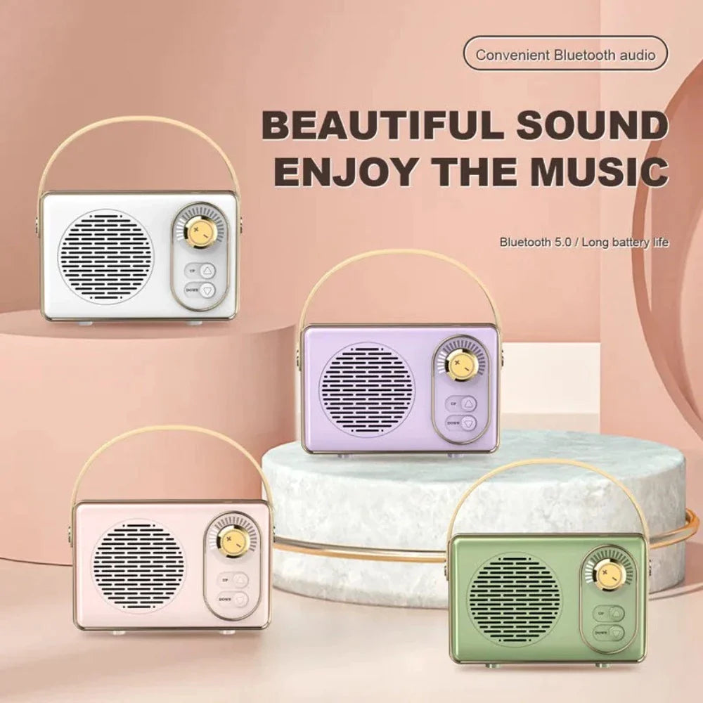 Retro Mini Wireless Bluetooth Speaker with Knob Adjustment-Everyone's Marketplace