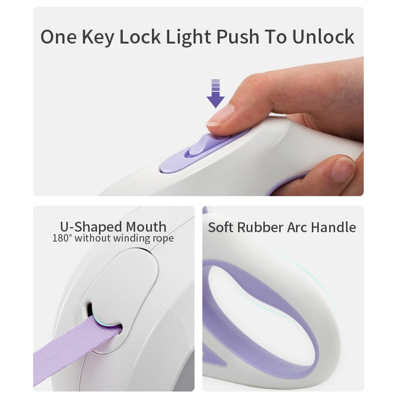 Automatic Retractable Lighting Dog Leash-Everyone's Marketplace