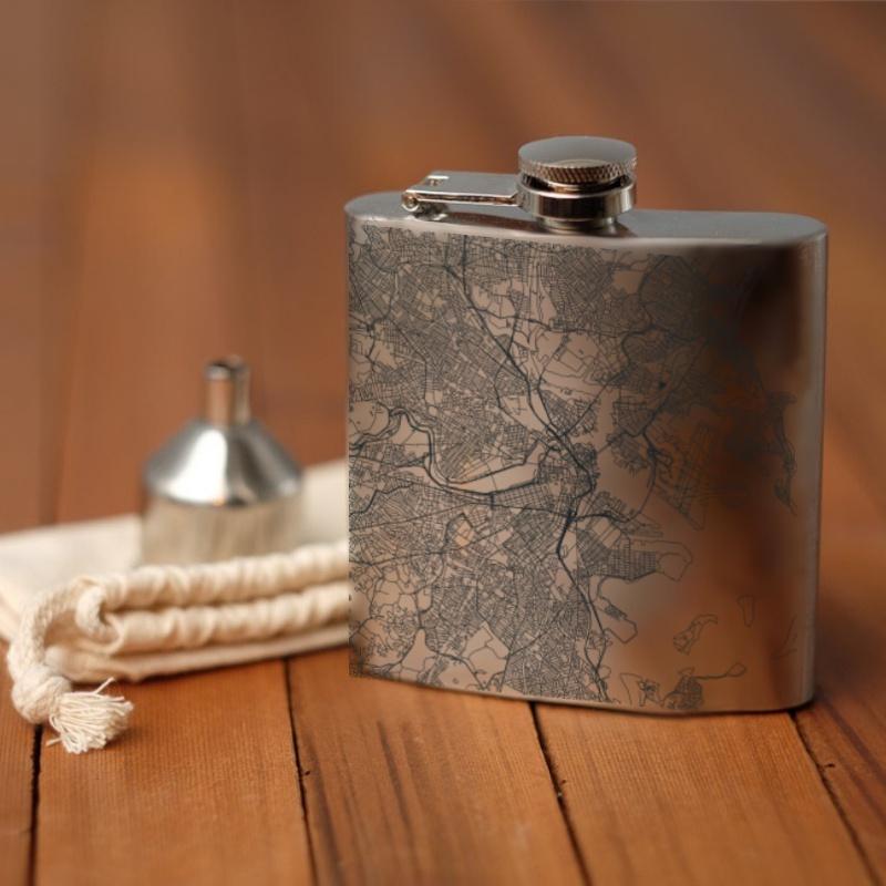 Boston - Massachusetts Map Hip Flask-Everyone's Marketplace