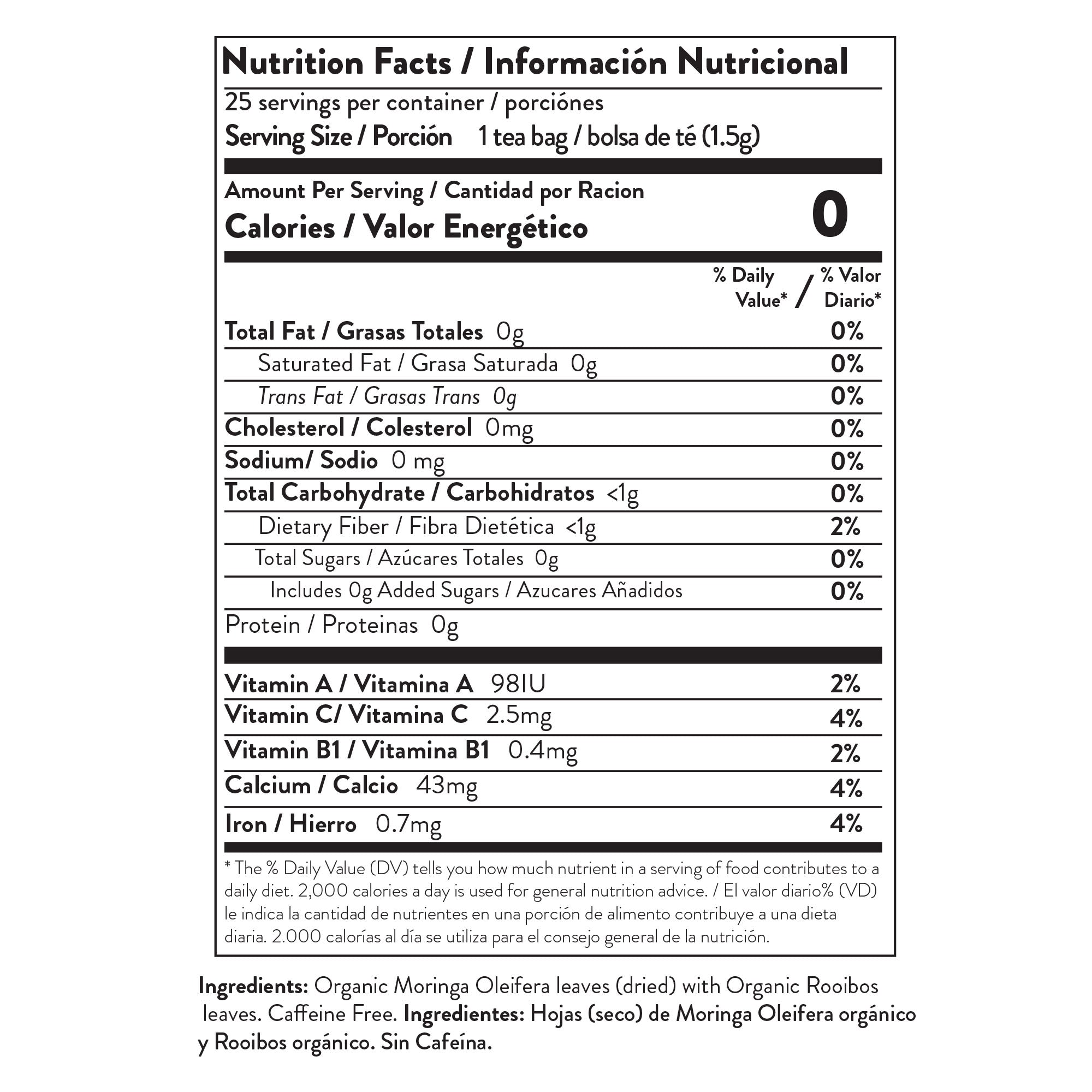 Miracle Tree's Organic Moringa Tea, Rooibos-Everyone's Marketplace