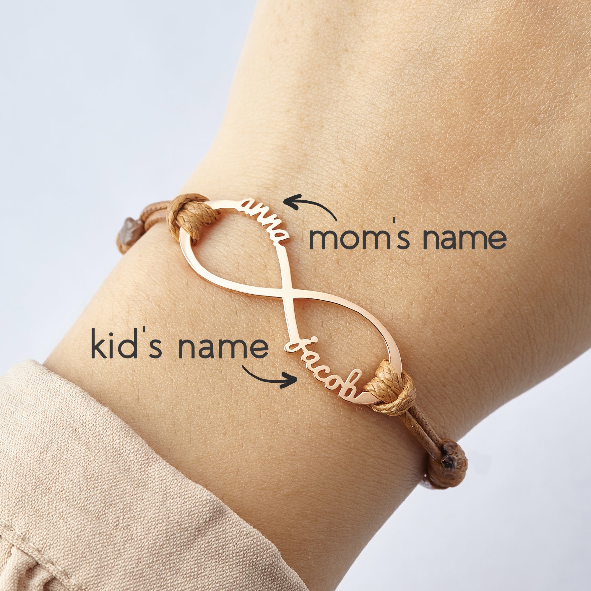 Mom Bracelet With Kids Names, Infinity Bracelet With Names,Mom Jewelry-Everyone's Marketplace