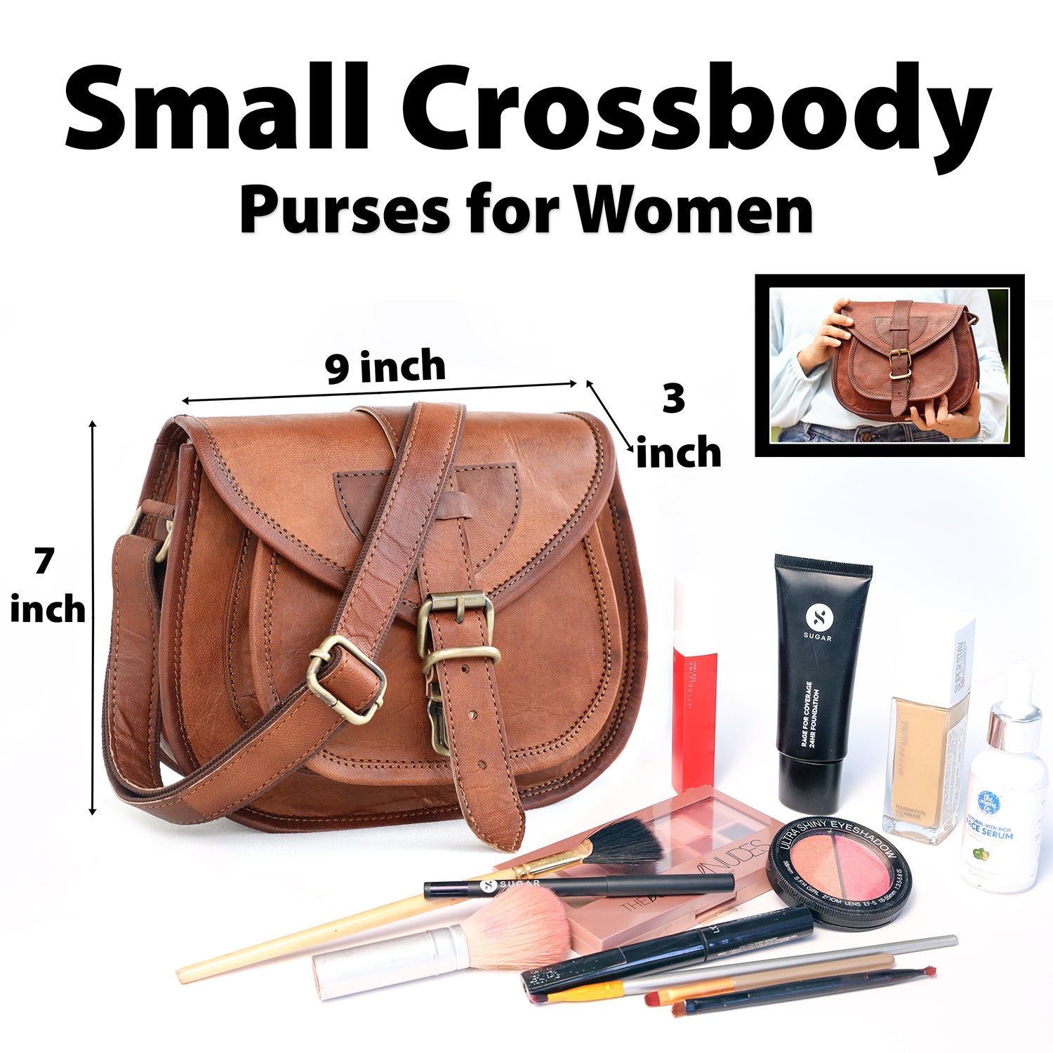 Genuine Leather Small Crossbody Purses Satchel for Ladies Handbags-Everyone's Marketplace