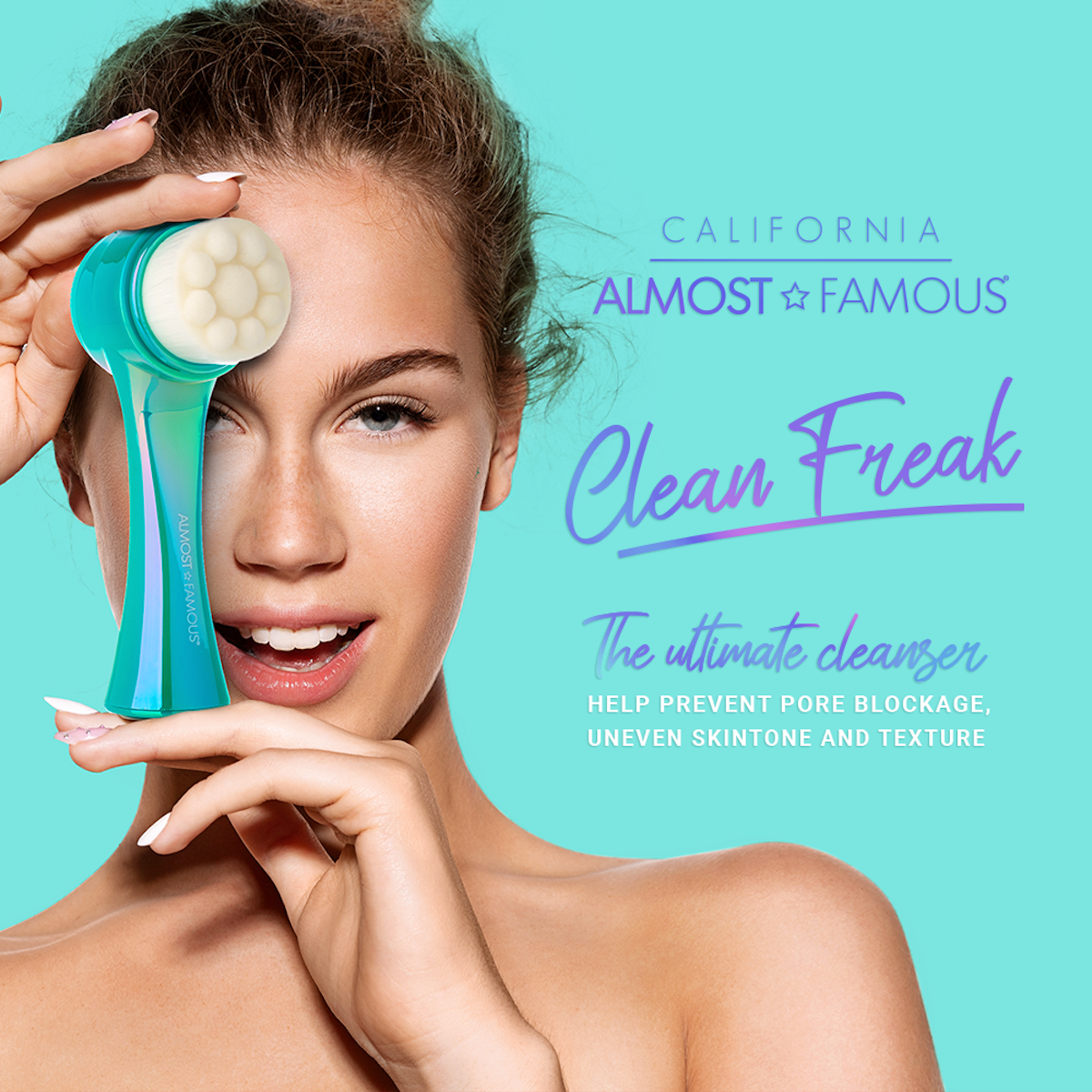 Almost Famous "Clean Freak" 2in1 Exfoliator Brush-Everyone's Marketplace