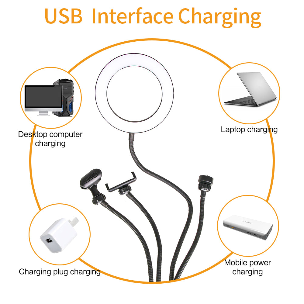 6" 4 in 1 Desktop Clip Light Set Selfie Ring Light-Everyone's Marketplace