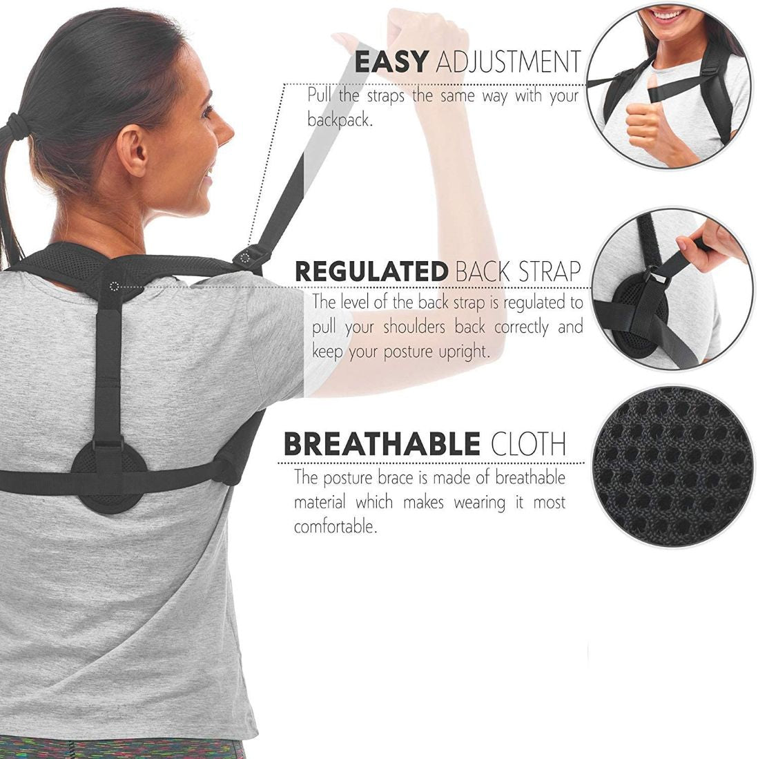 Adjustable Unisex Posture Corrector Brace-Everyone's Marketplace