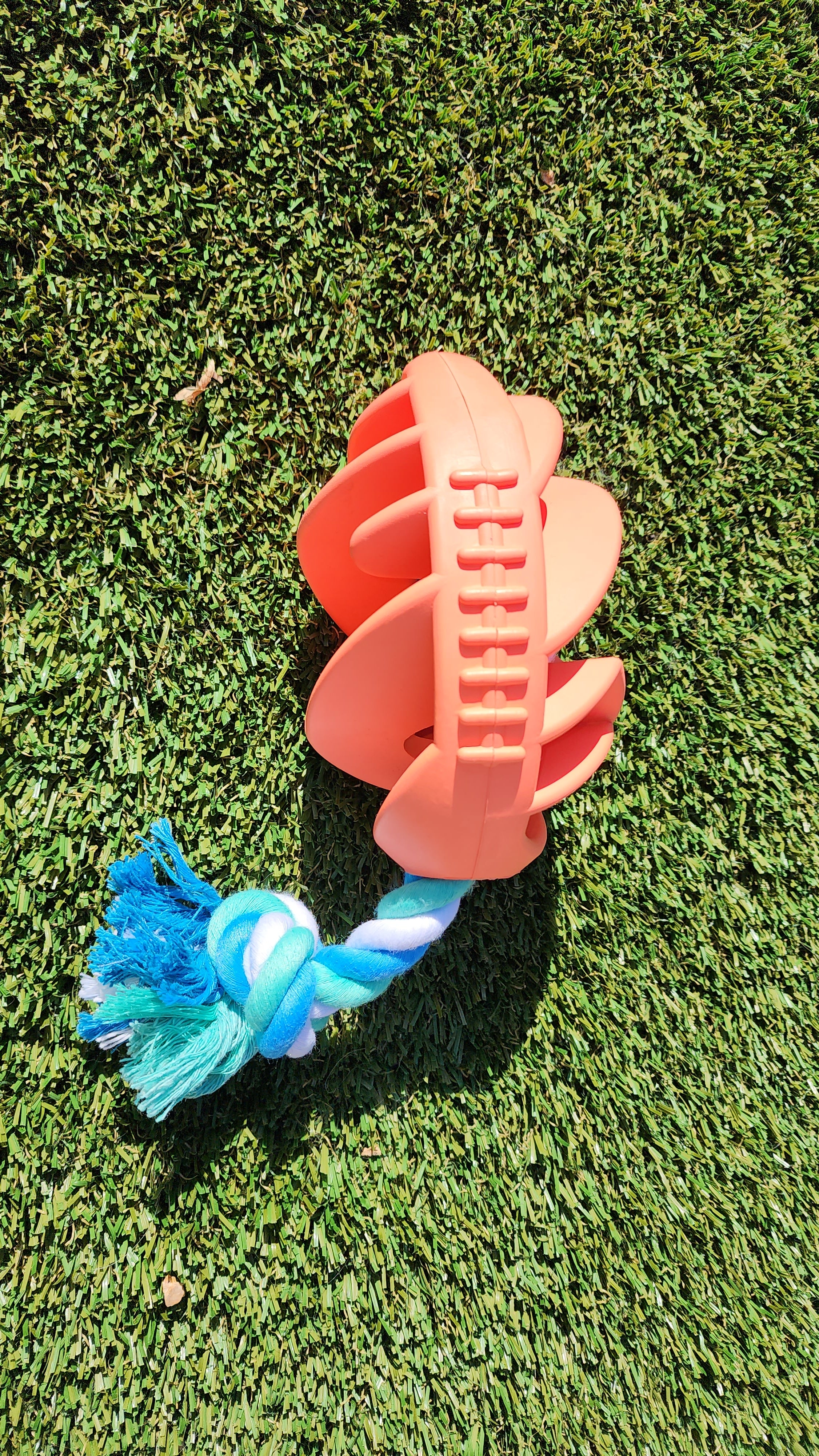 Rubber Football Dog Chew Toy with Tug Rope - Great for Active Dogs -Everyone's Marketplace