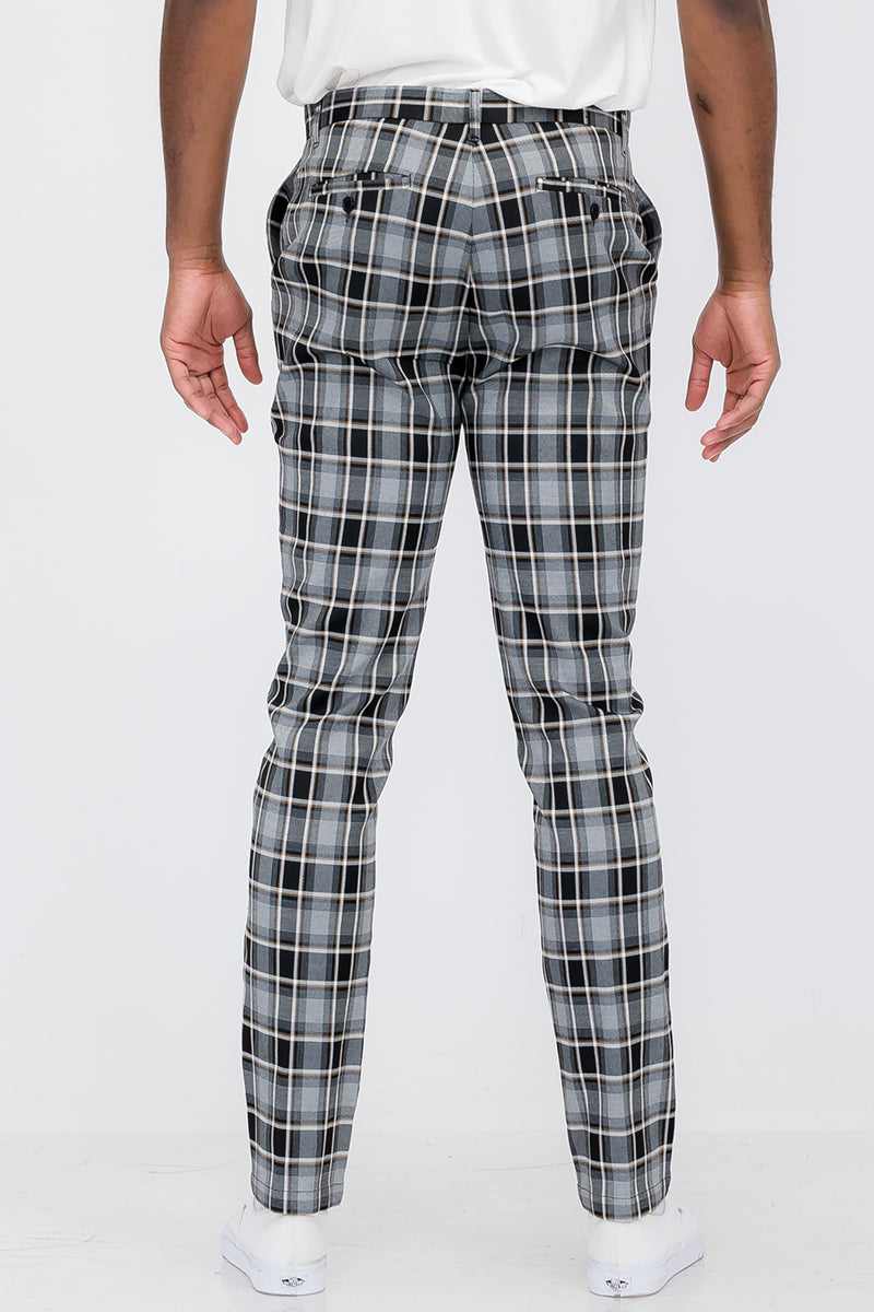 Plaid Slim Fit Trouser Pants SR012-Everyone's Marketplace