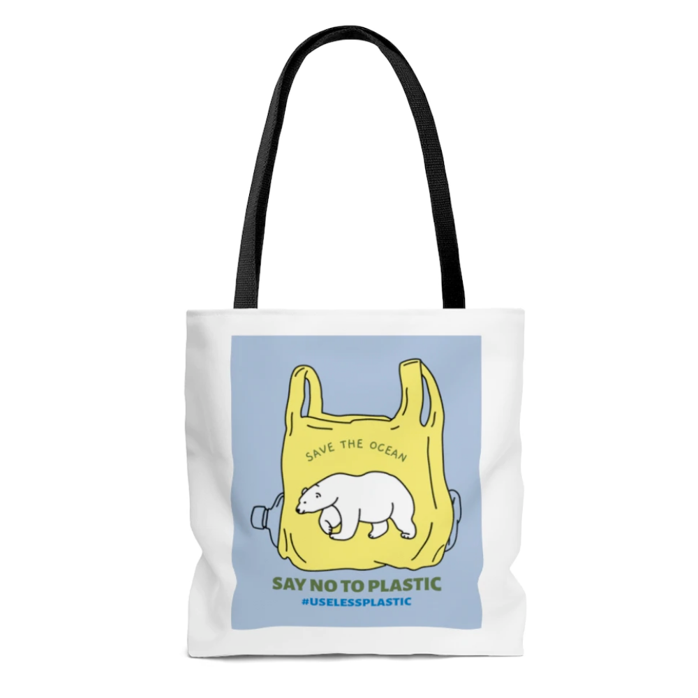 Save Earth Polar Bear Edition Shopper Tote Bag Medium-Everyone's Marketplace