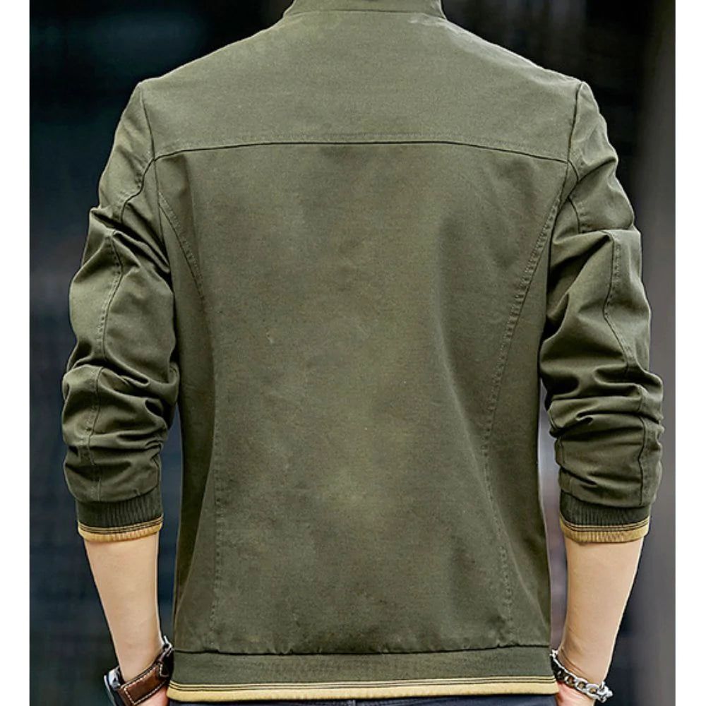Mens Stand Collar Zipped Up Jacket-Everyone's Marketplace