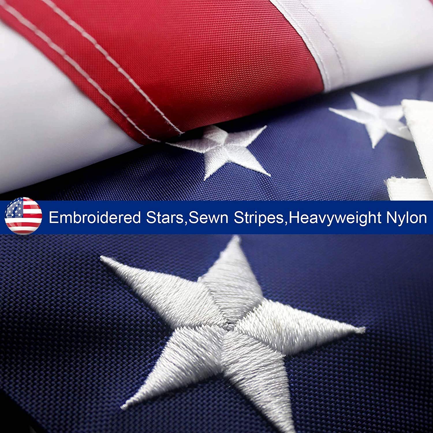 American Flag Outdoor Heavy Duty Embroidered Stars USA Flag-Everyone's Marketplace