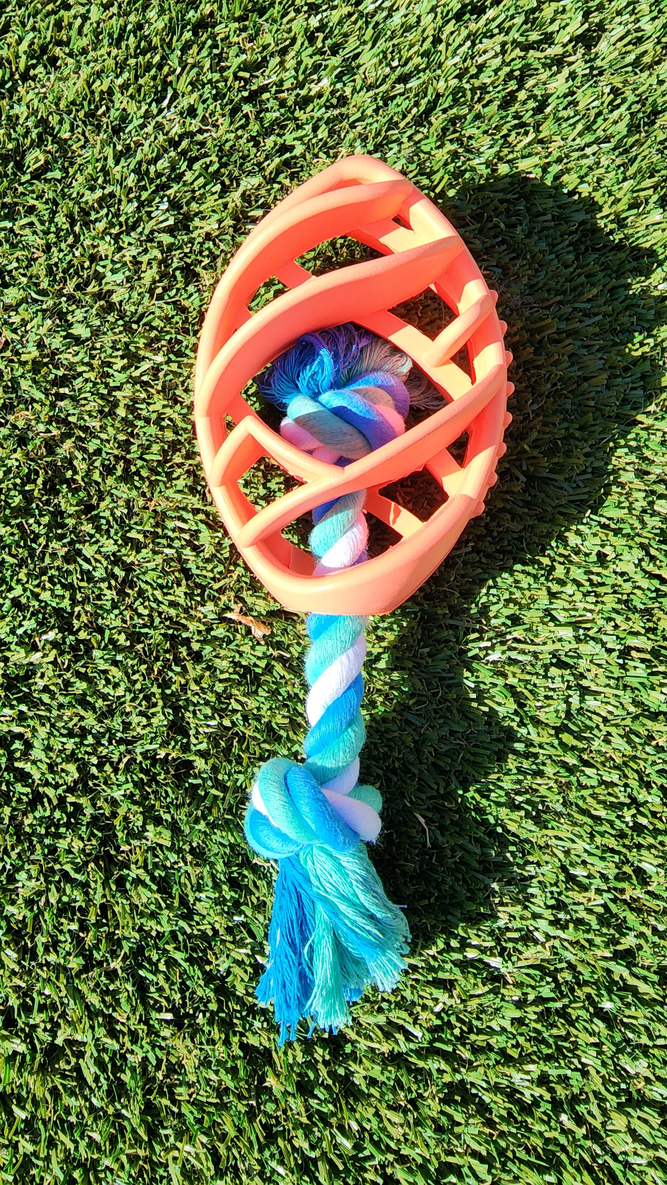 Rubber Football Dog Chew Toy with Tug Rope - Great for Active Dogs -Everyone's Marketplace