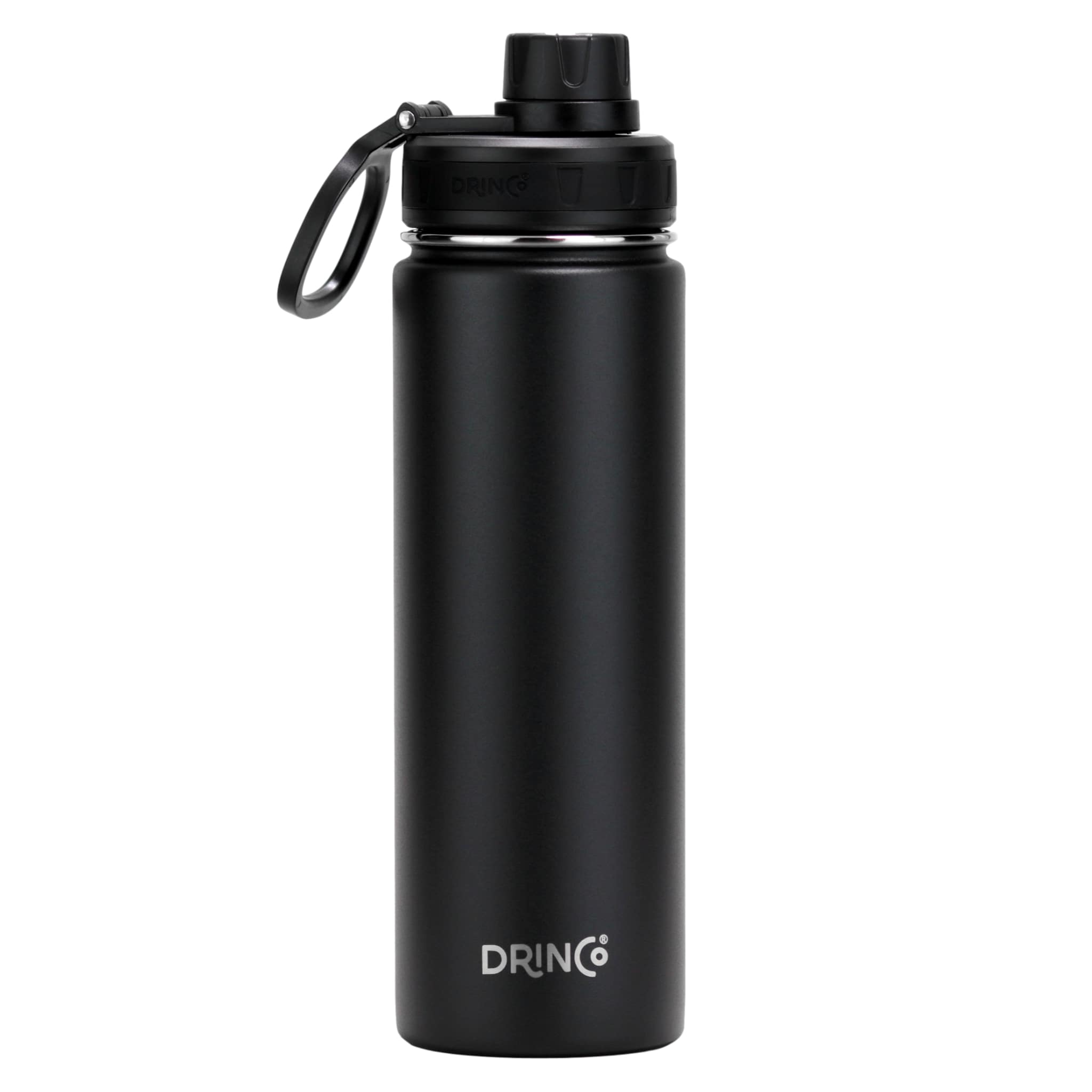 DRINCO® 22oz Stainless Steel Sport Water Bottle - Black-Everyone's Marketplace