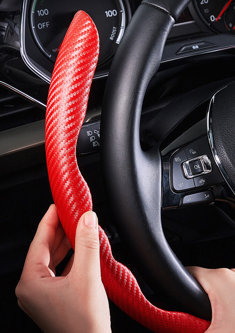 1Pair Carbon Fiber Universal Car Steering Wheel Cover-Everyone's Marketplace