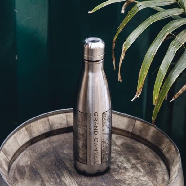 Grand Canyon National Park - Arizona Map Insulated Bottle-Everyone's Marketplace