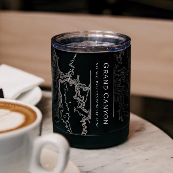 Grand Canyon National Park - Arizona Map Insulated Cup in Matte Black-Everyone's Marketplace