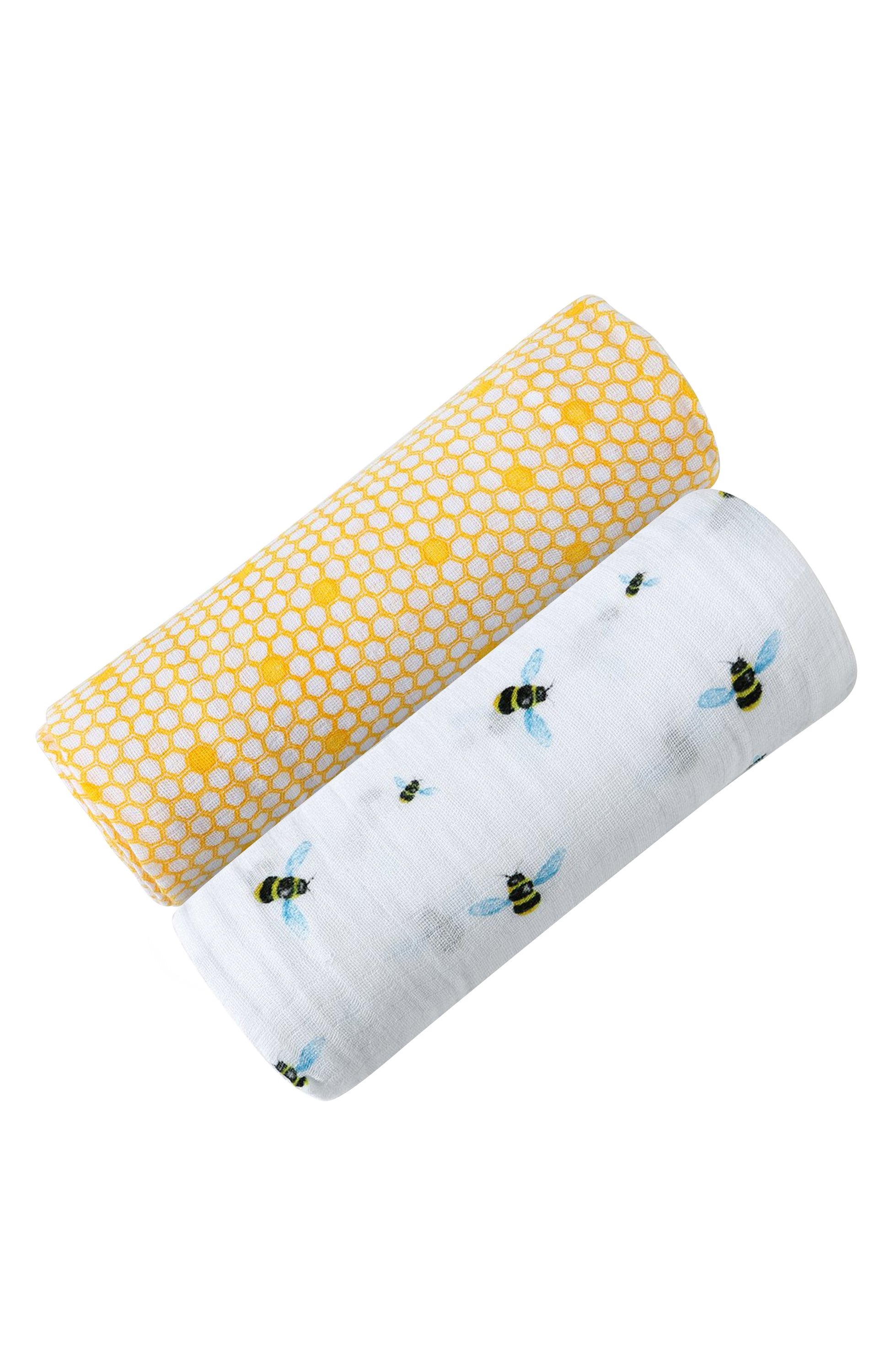 ORGANIC SWADDLE SET - BUSY BEES (Bee + Hive)-Everyone's Marketplace