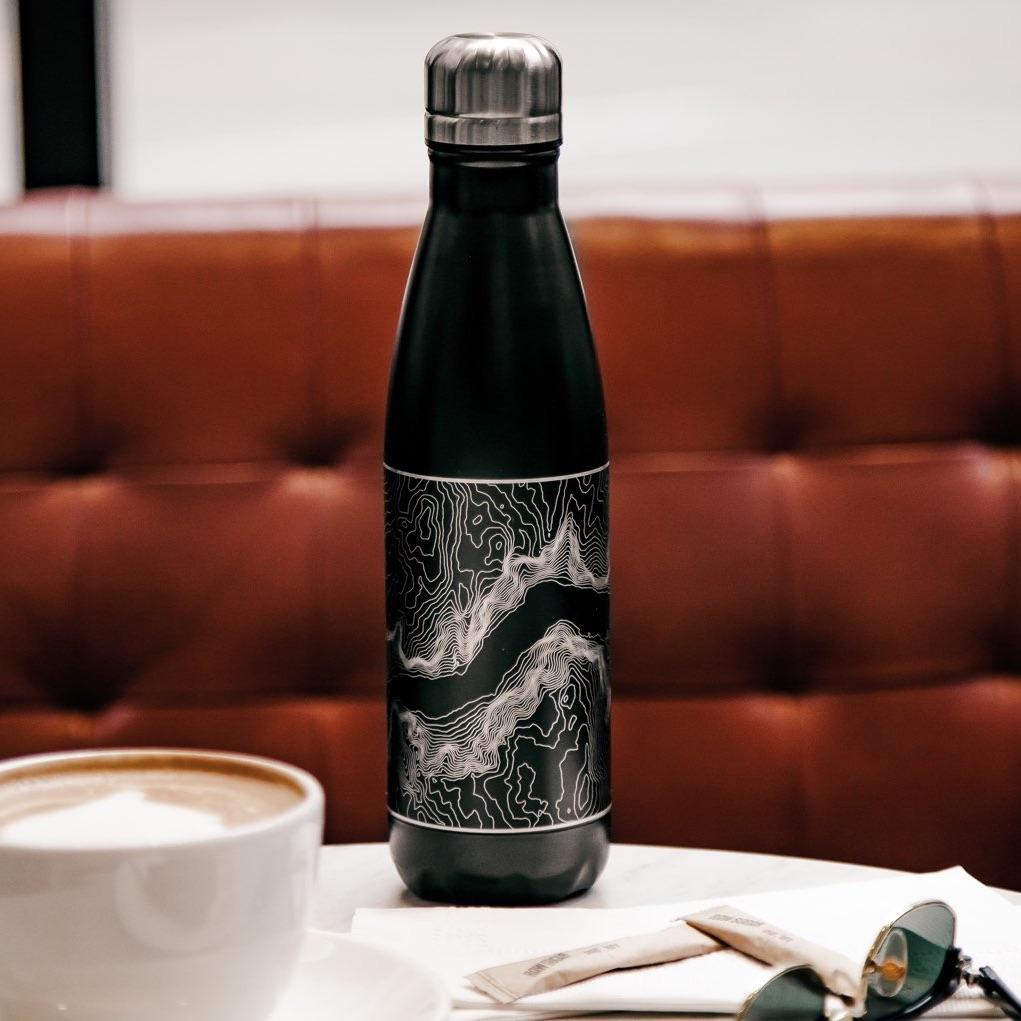 Jacksonville - Florida Map Insulated Bottle in Matte Black-Everyone's Marketplace