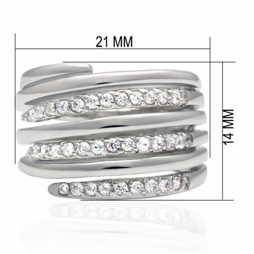 LO2075 - Rhodium Brass Ring with AAA Grade CZ in Clear-Everyone's Marketplace