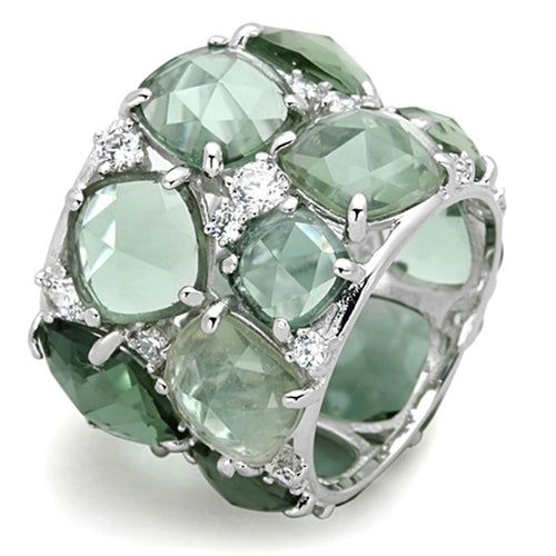 LOS764 - Rhodium 925 Sterling Silver Ring with Synthetic Synthetic-Everyone's Marketplace