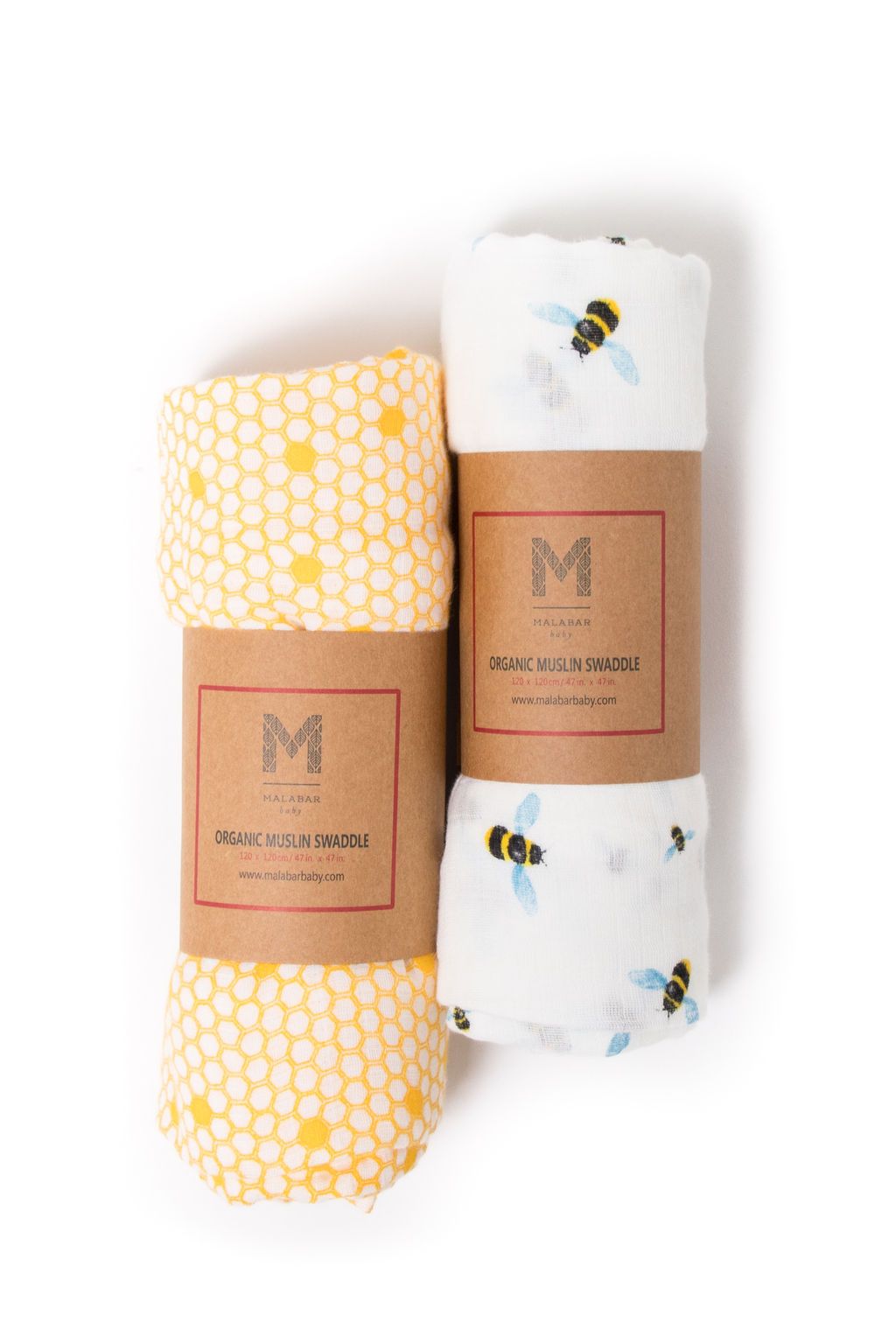 ORGANIC SWADDLE SET - BUSY BEES (Bee + Hive)-Everyone's Marketplace