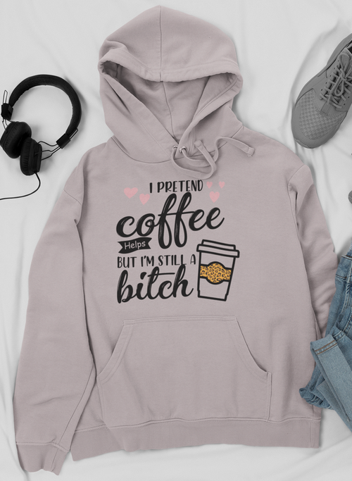 I Pretend Coffee Helps Hoodie-Everyone's Marketplace