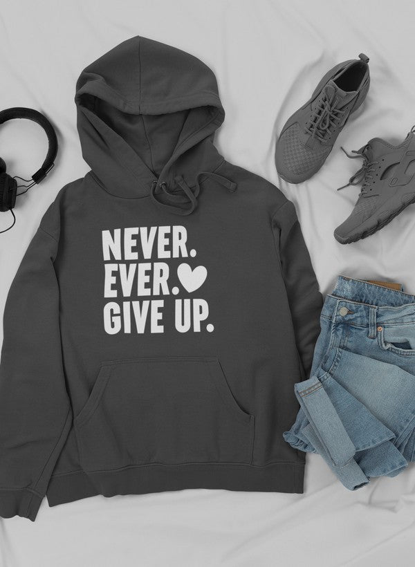 Never Ever Give Up Hoodie-Everyone's Marketplace