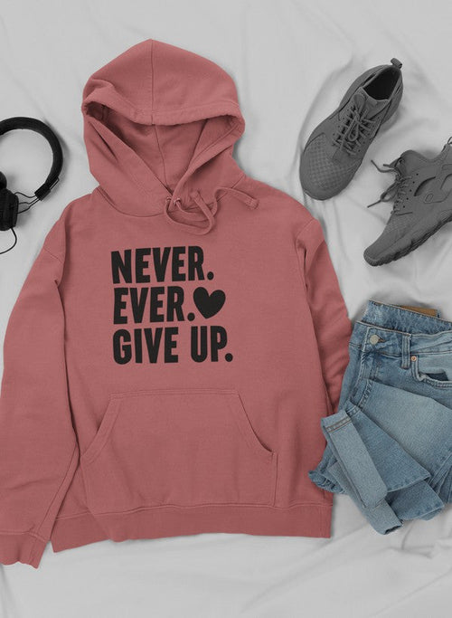 Never Ever Give Up Hoodie-Everyone's Marketplace