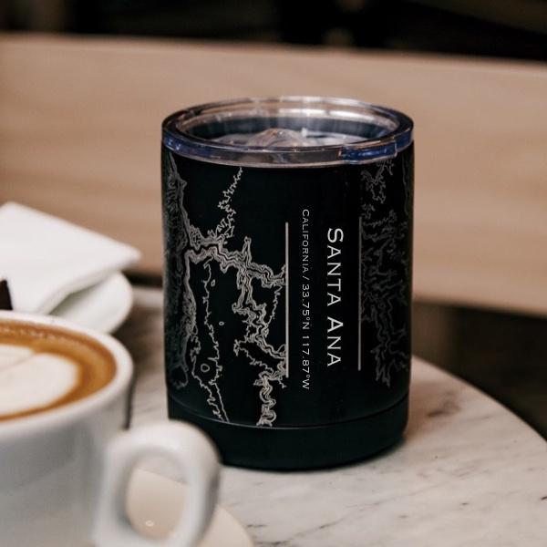 Santa Ana - California Map Insulated Cup in Matte Black-Everyone's Marketplace