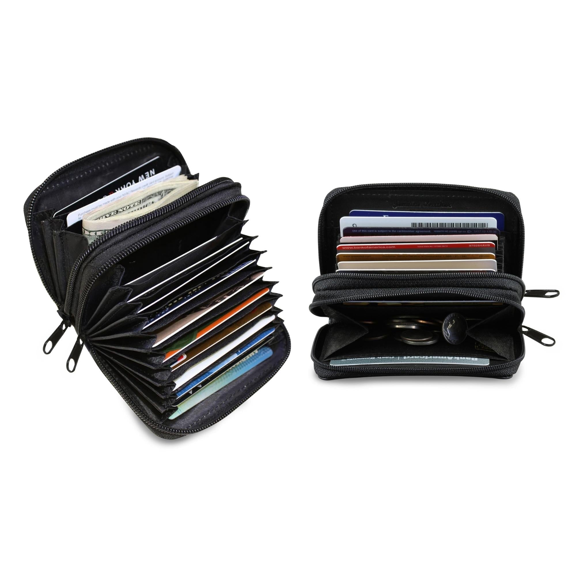 RFID Genuine Leather Credit Card Wallet for Women w/ ID Display Window-Everyone's Marketplace