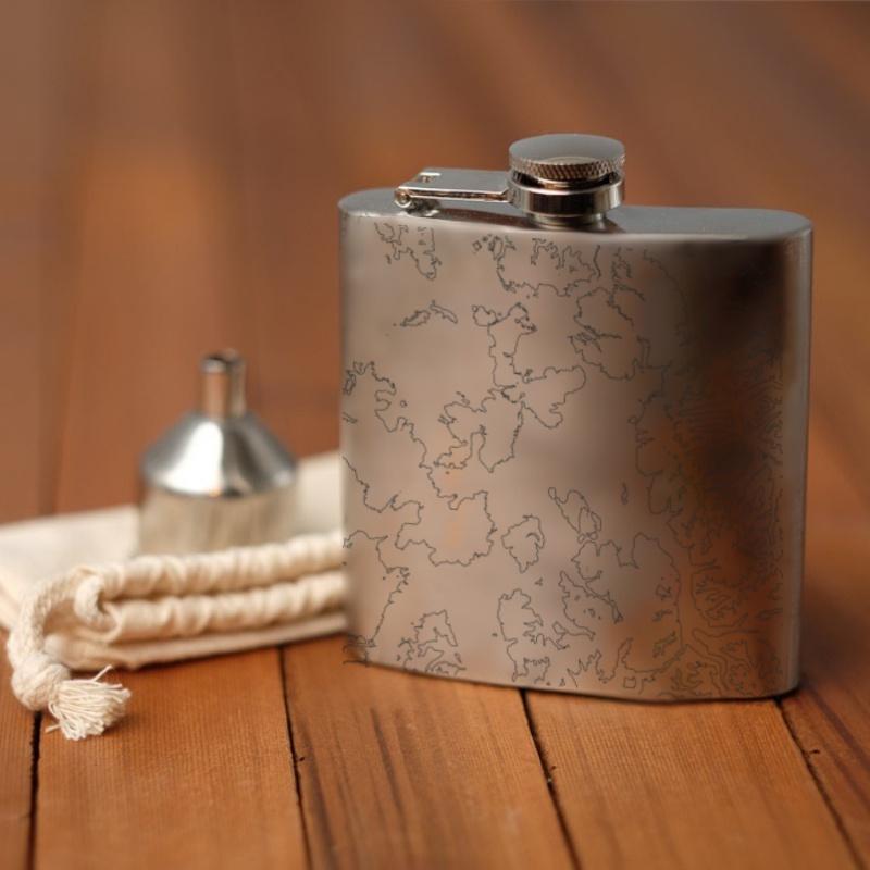 Yellowstone National Park - Wyoming Map Hip Flask-Everyone's Marketplace