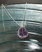 Druse Crystal Pendant on Silver Chain-Everyone's Marketplace