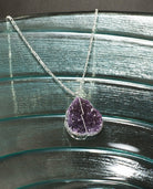 Druse Crystal Pendant on Silver Chain-Everyone's Marketplace