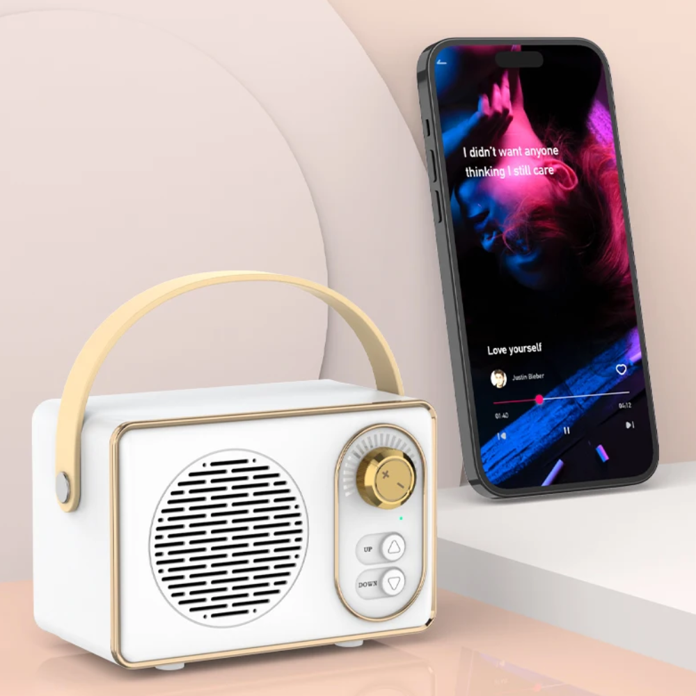 Retro Mini Wireless Bluetooth Speaker with Knob Adjustment-Everyone's Marketplace