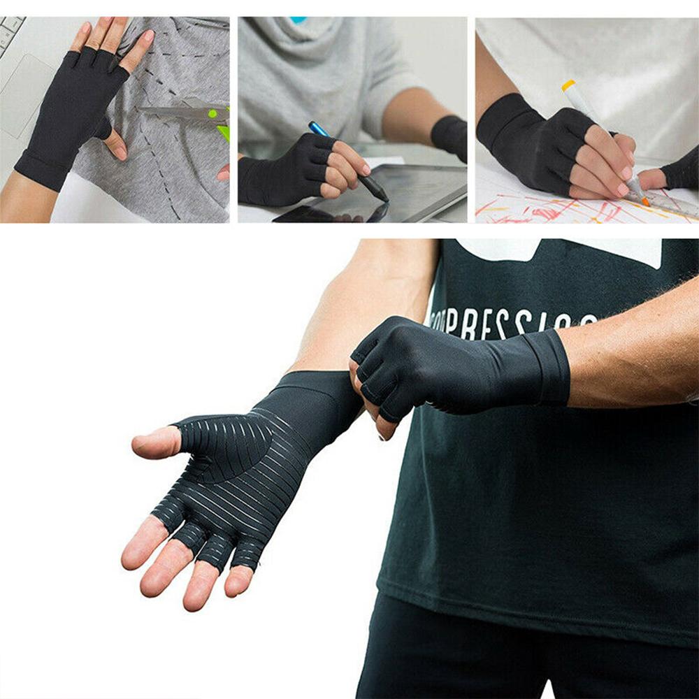 Compression Arthritis Glove Unisex Joint Pain Relief Half Finger Brace-Everyone's Marketplace