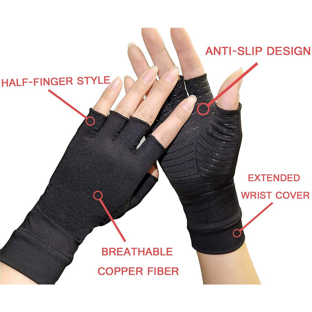 Compression Arthritis Glove Unisex Joint Pain Relief Half Finger Brace-Everyone's Marketplace