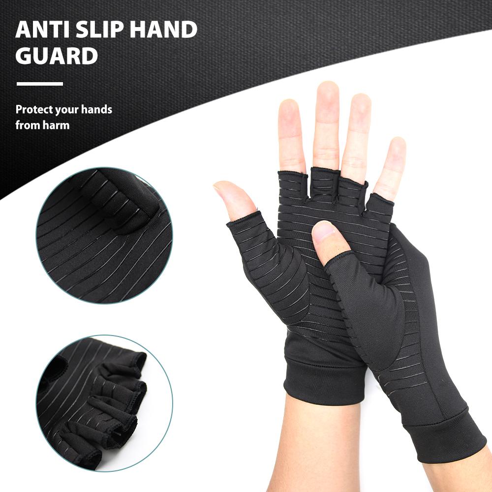 Compression Arthritis Glove Unisex Joint Pain Relief Half Finger Brace-Everyone's Marketplace