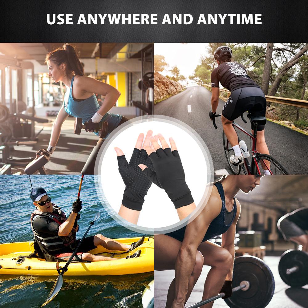 Compression Arthritis Glove Unisex Joint Pain Relief Half Finger Brace-Everyone's Marketplace