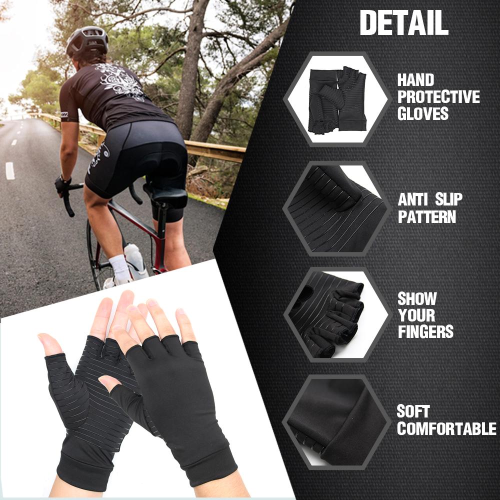Compression Arthritis Glove Unisex Joint Pain Relief Half Finger Brace-Everyone's Marketplace