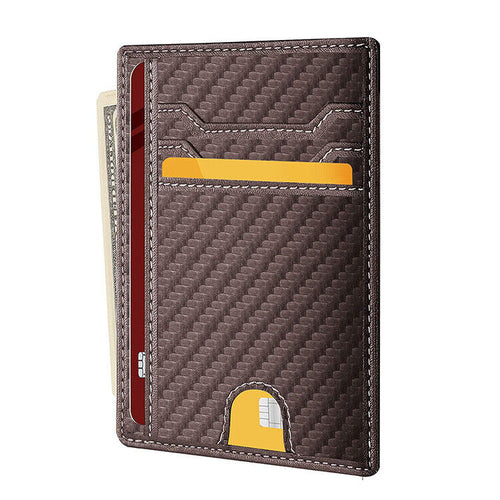 Mens Leather Slim Wallet Credit Card Holder RFID Blocking Pocket ID-Everyone's Marketplace