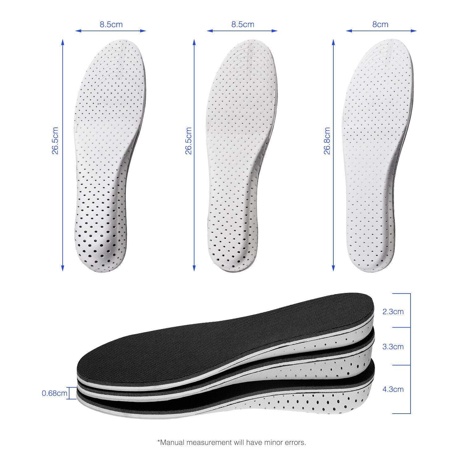 Men Women Invisible Height Increase Insoles Heel Lift Taller Shoe-Everyone's Marketplace